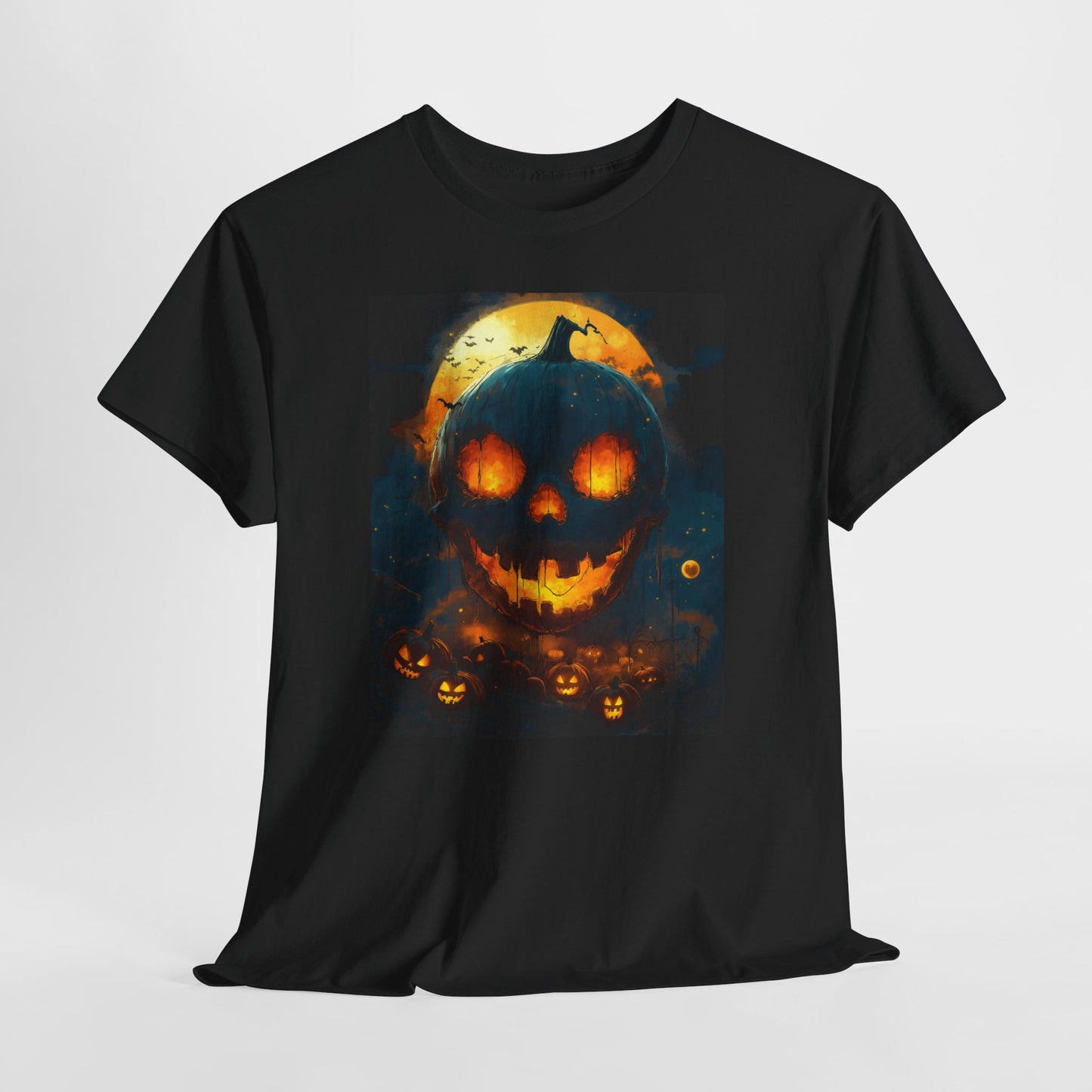 Halloween Pumpkin Tee, Scary Jack-O-Lantern Shirt, Spooky Glow-in-the-Dark T-shirt, Halloween Costume Apparel, Festive Halloween Clothing