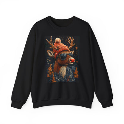 Rudol the Reindeer Sunglasses Crewneck Sweatshirt