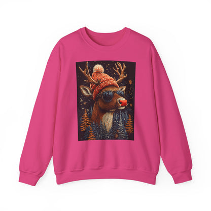 Rudol the Reindeer Sunglasses Crewneck Sweatshirt