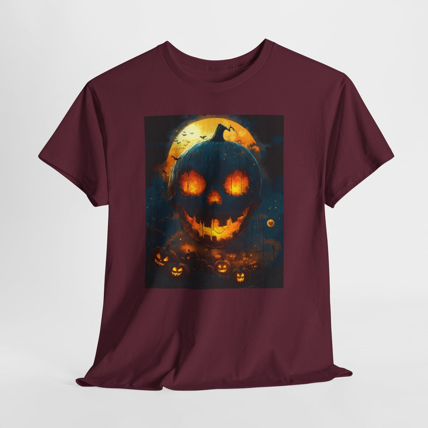 Halloween Pumpkin Tee, Scary Jack-O-Lantern Shirt, Spooky Glow-in-the-Dark T-shirt, Halloween Costume Apparel, Festive Halloween Clothing