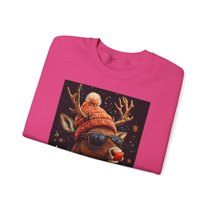Rudol the Reindeer Sunglasses Crewneck Sweatshirt