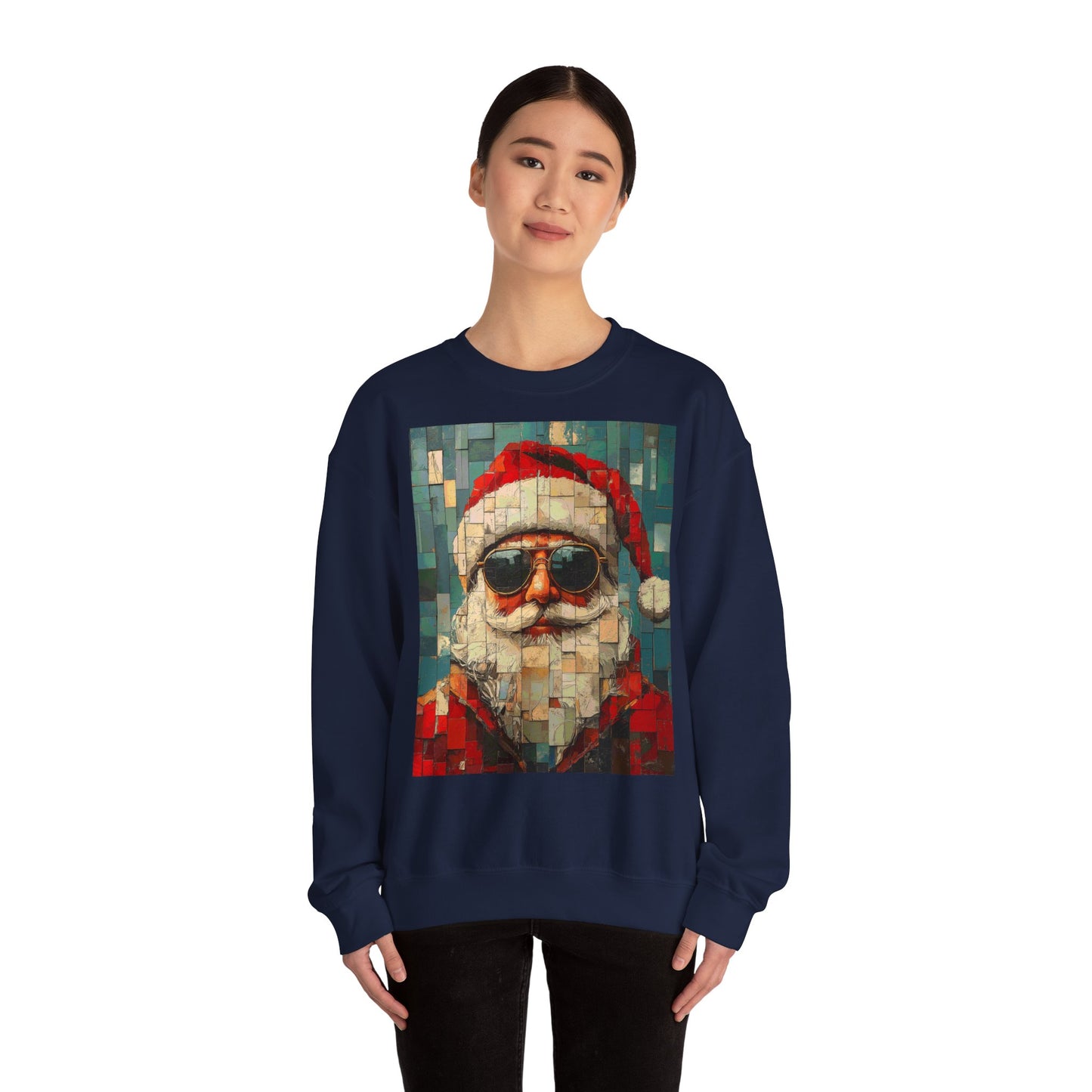Mosaic Santa Claus Crewneck Sweatshirt