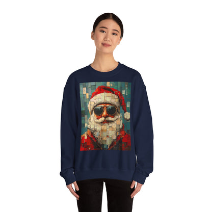 Mosaic Santa Claus Crewneck Sweatshirt