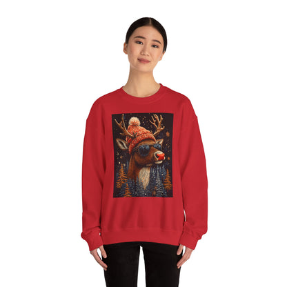 Rudol the Reindeer Sunglasses Crewneck Sweatshirt