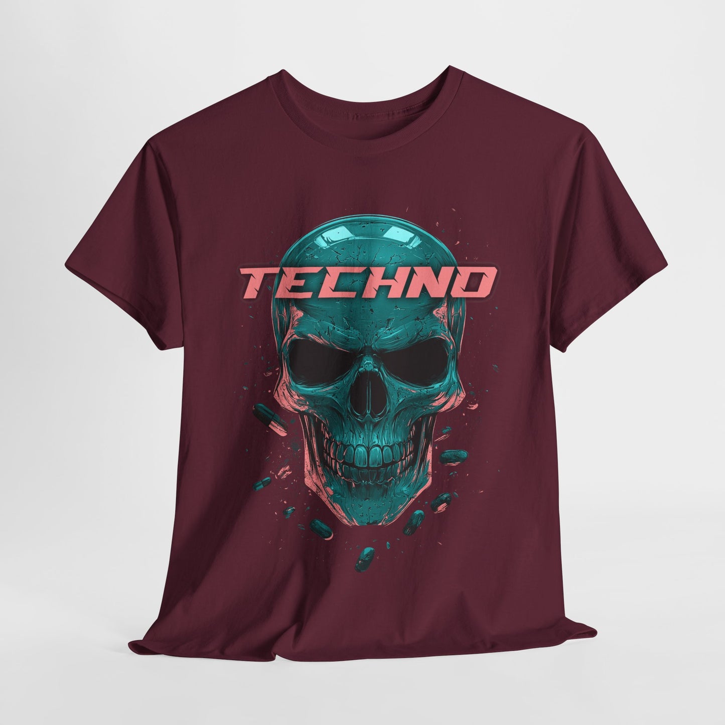 Techno Skullhead Unisex Tee, Graphic T-Shirt, Hipster Shirt, Cool Skeleton Design, Festival Fashion