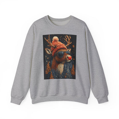 Rudol the Reindeer Sunglasses Crewneck Sweatshirt