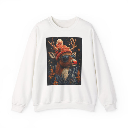 Rudol the Reindeer Sunglasses Crewneck Sweatshirt