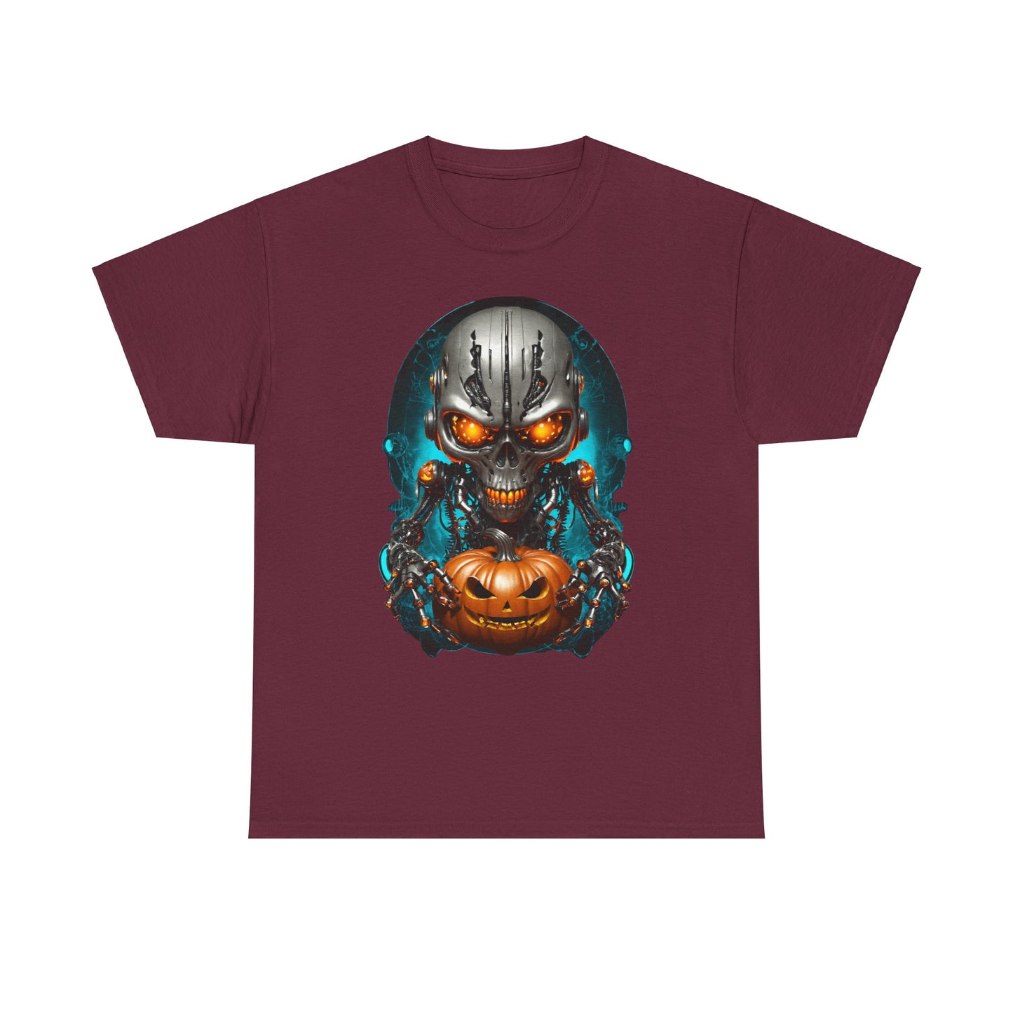 Halloween Pumking Cyborg T-Shirt, Halloween Tee, Unisex Shirt, Pumpkin Design Shirt, Halloween Costume