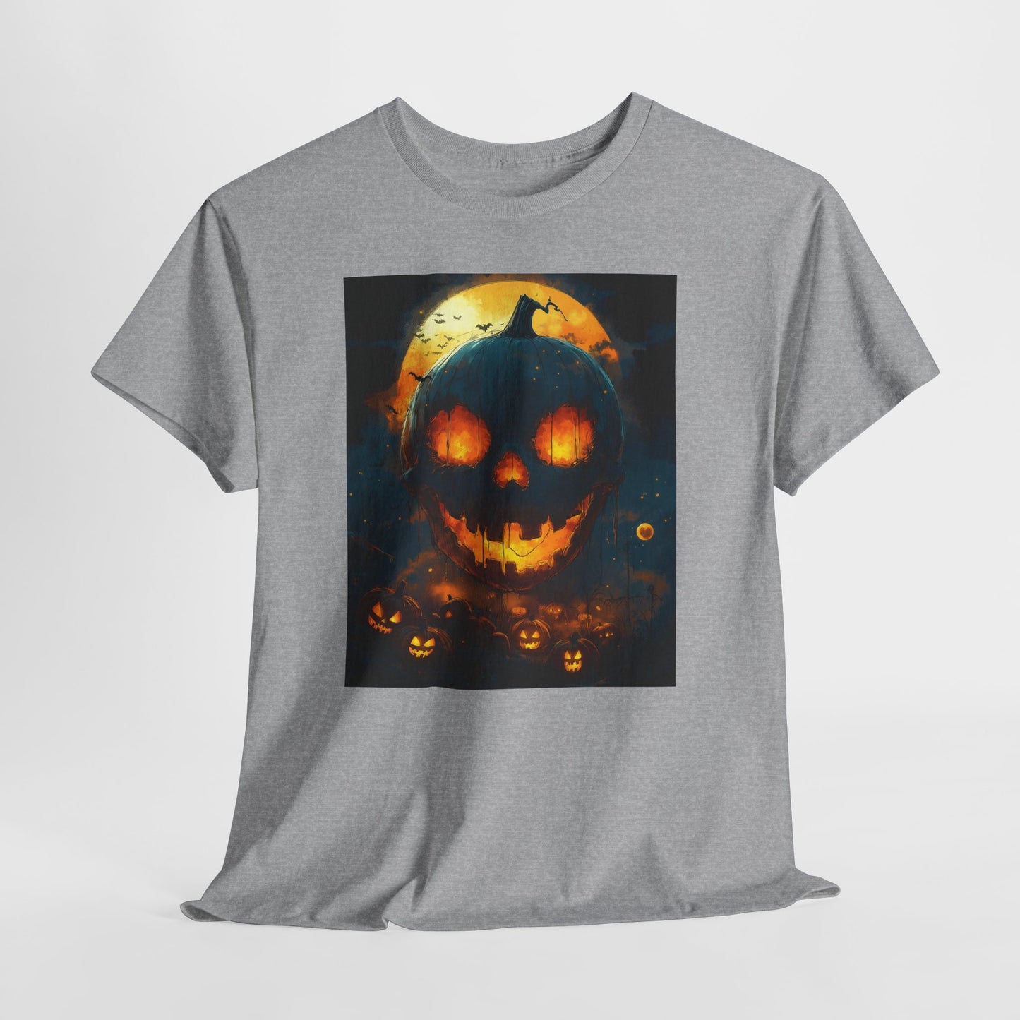 Halloween Pumpkin Tee, Scary Jack-O-Lantern Shirt, Spooky Glow-in-the-Dark T-shirt, Halloween Costume Apparel, Festive Halloween Clothing