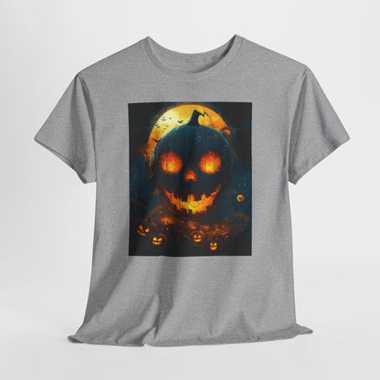 Halloween Pumpkin Tee, Scary Jack-O-Lantern Shirt, Spooky Glow-in-the-Dark T-shirt, Halloween Costume Apparel, Festive Halloween Clothing