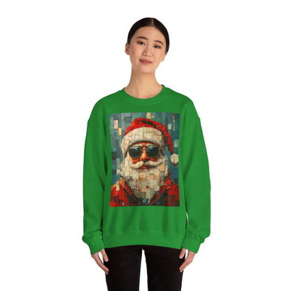 Mosaic Santa Claus Crewneck Sweatshirt