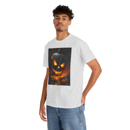 Halloween Pumpkin Tee, Scary Jack-O-Lantern Shirt, Spooky Glow-in-the-Dark T-shirt, Halloween Costume Apparel, Festive Halloween Clothing