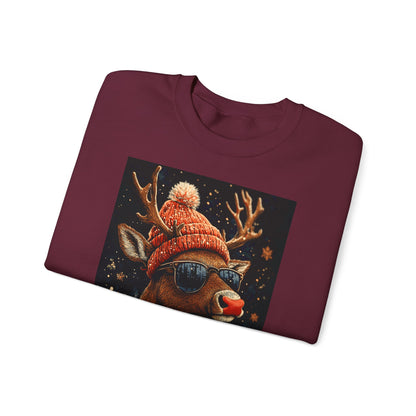Rudol the Reindeer Sunglasses Crewneck Sweatshirt