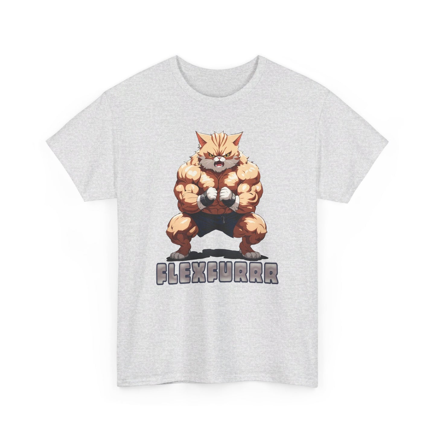 Muscalcat T-Shirt / Für Fitness und Katzenliebhaber, Lustiges Cartoon-Design, Baumwolle