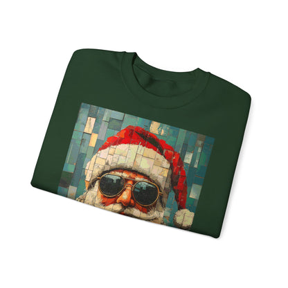 Mosaic Santa Claus Crewneck Sweatshirt