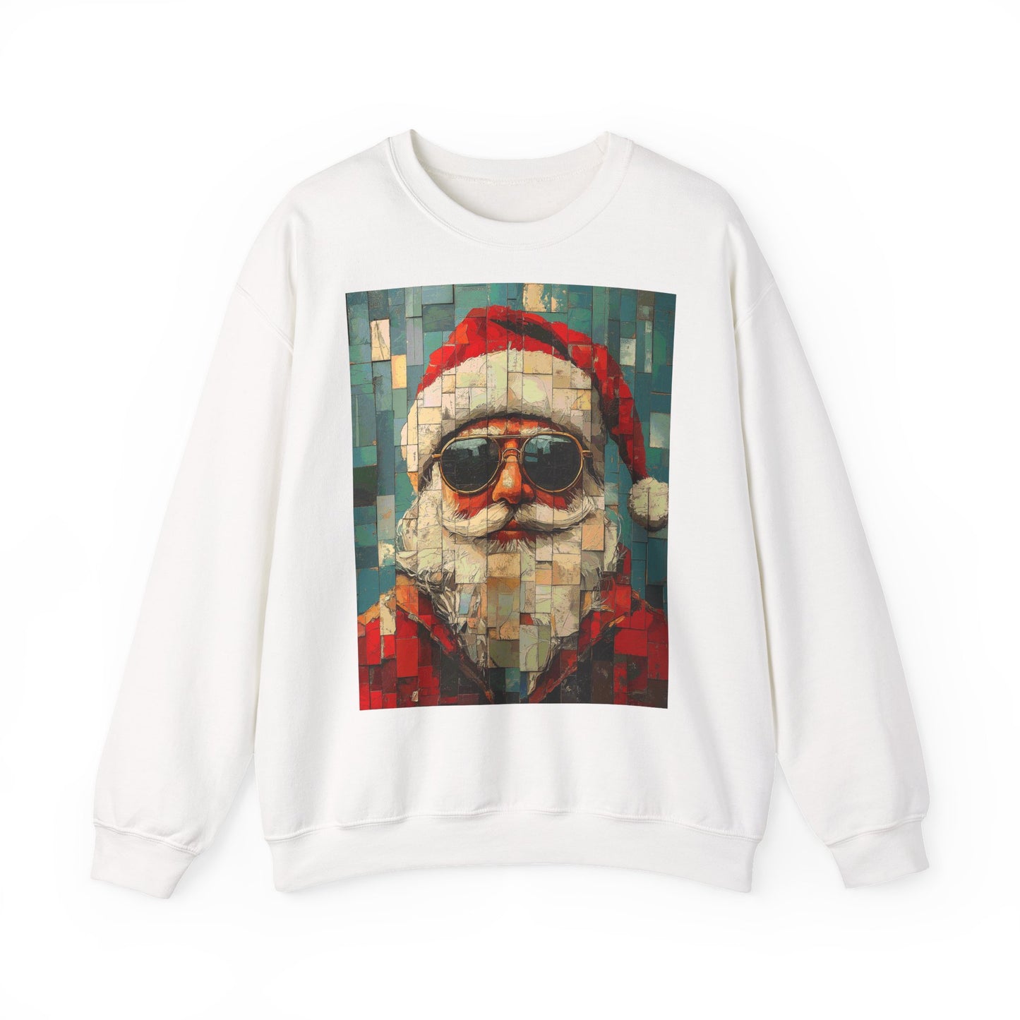 Mosaic Santa Claus Crewneck Sweatshirt