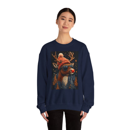 Rudol the Reindeer Sunglasses Crewneck Sweatshirt