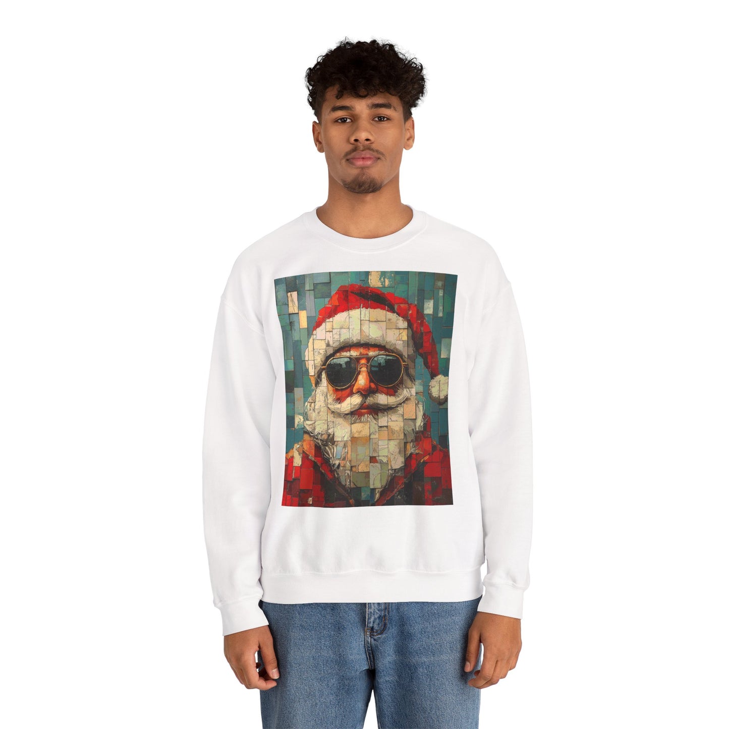 Mosaic Santa Claus Crewneck Sweatshirt