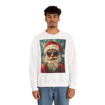 Mosaic Santa Claus Crewneck Sweatshirt