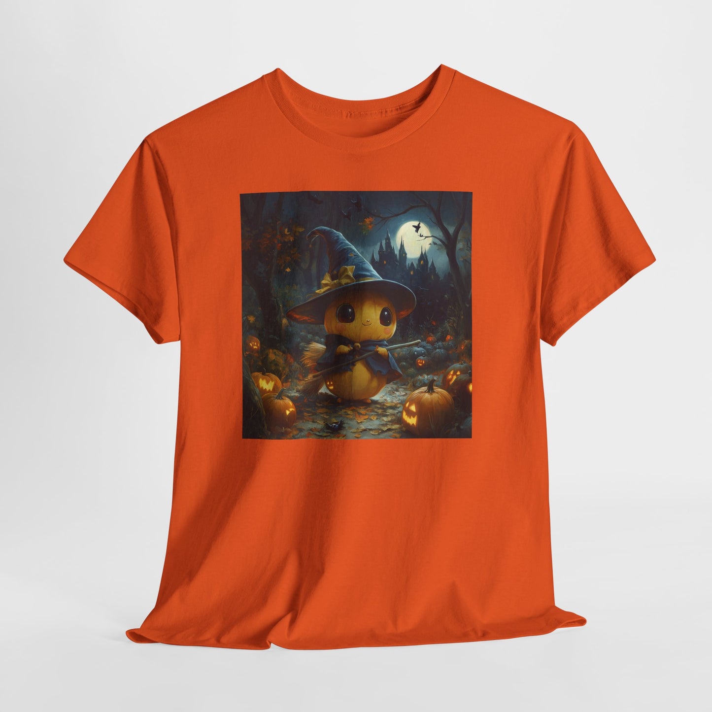 Halloween Cute Kawaii Pumpkin Tee, Spooky Glow-in-the-Dark T-shirt, Halloween Costume Apparel, Festive Halloween Clothing