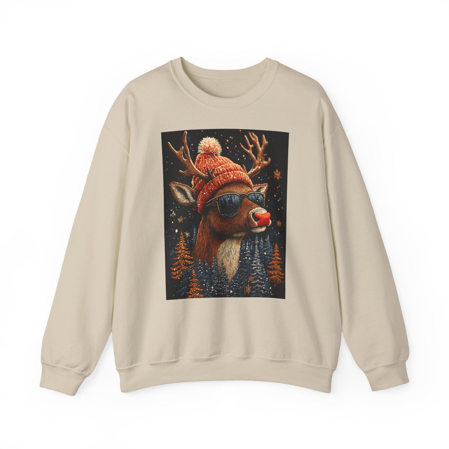Rudol the Reindeer Sunglasses Crewneck Sweatshirt