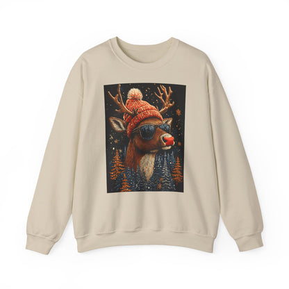 Rudol the Reindeer Sunglasses Crewneck Sweatshirt
