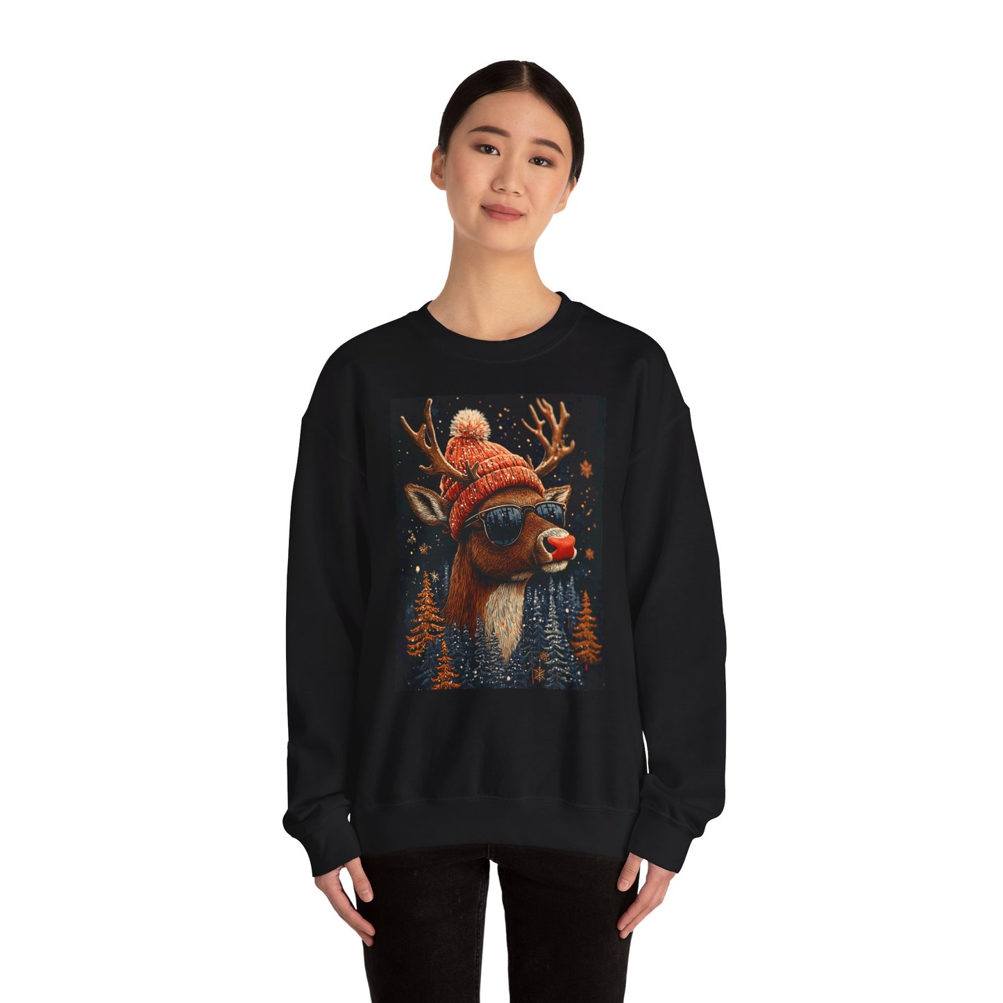 Rudol the Reindeer Sunglasses Crewneck Sweatshirt