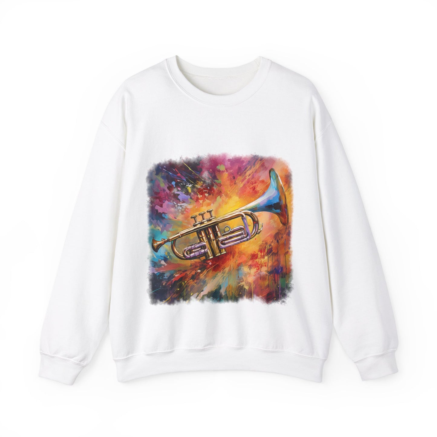 Abstract Trumpet Sweatshirt  Artistic Design for Music Enthusiasts Elevate your wardrobe with our unique sweatshirt, gift