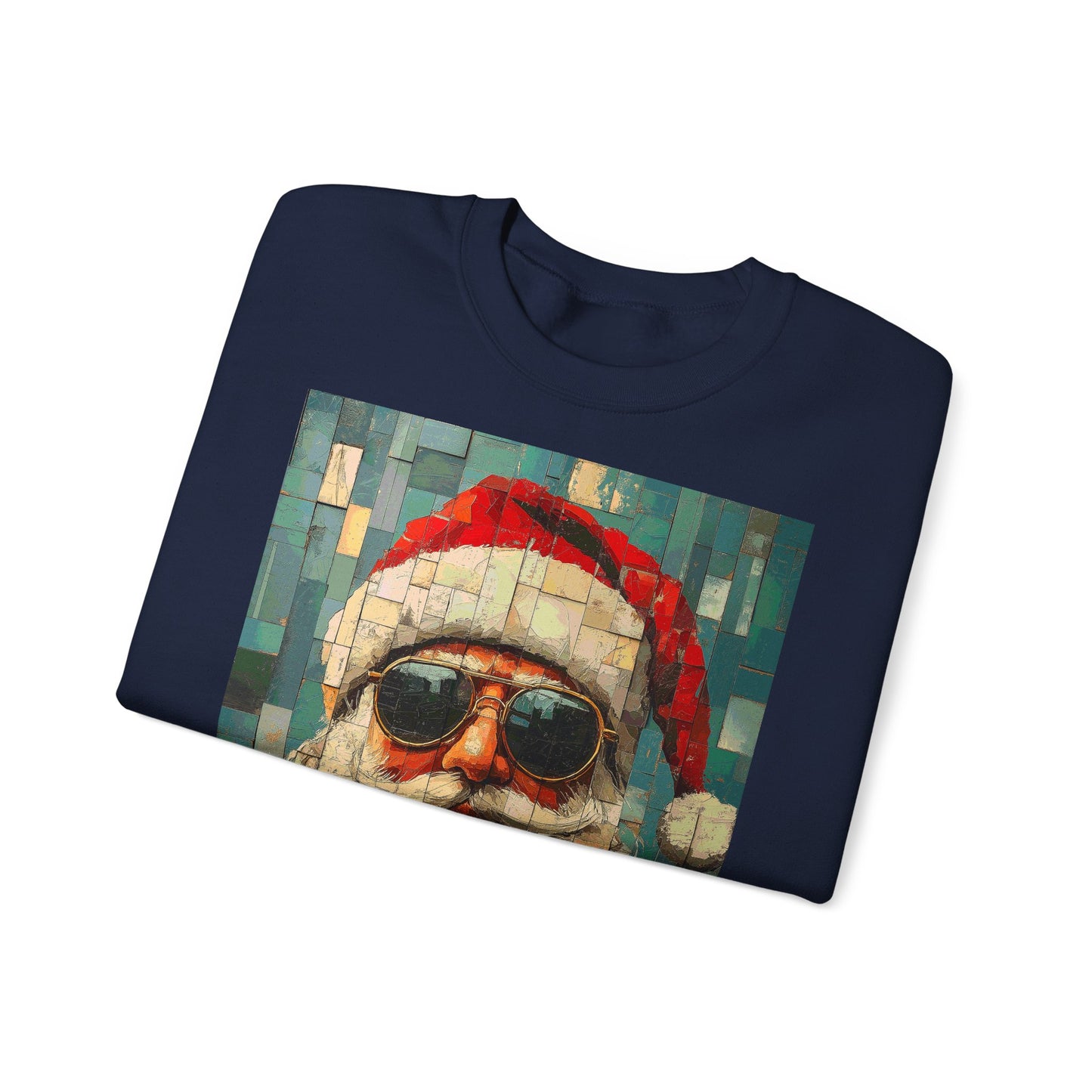 Mosaic Santa Claus Crewneck Sweatshirt