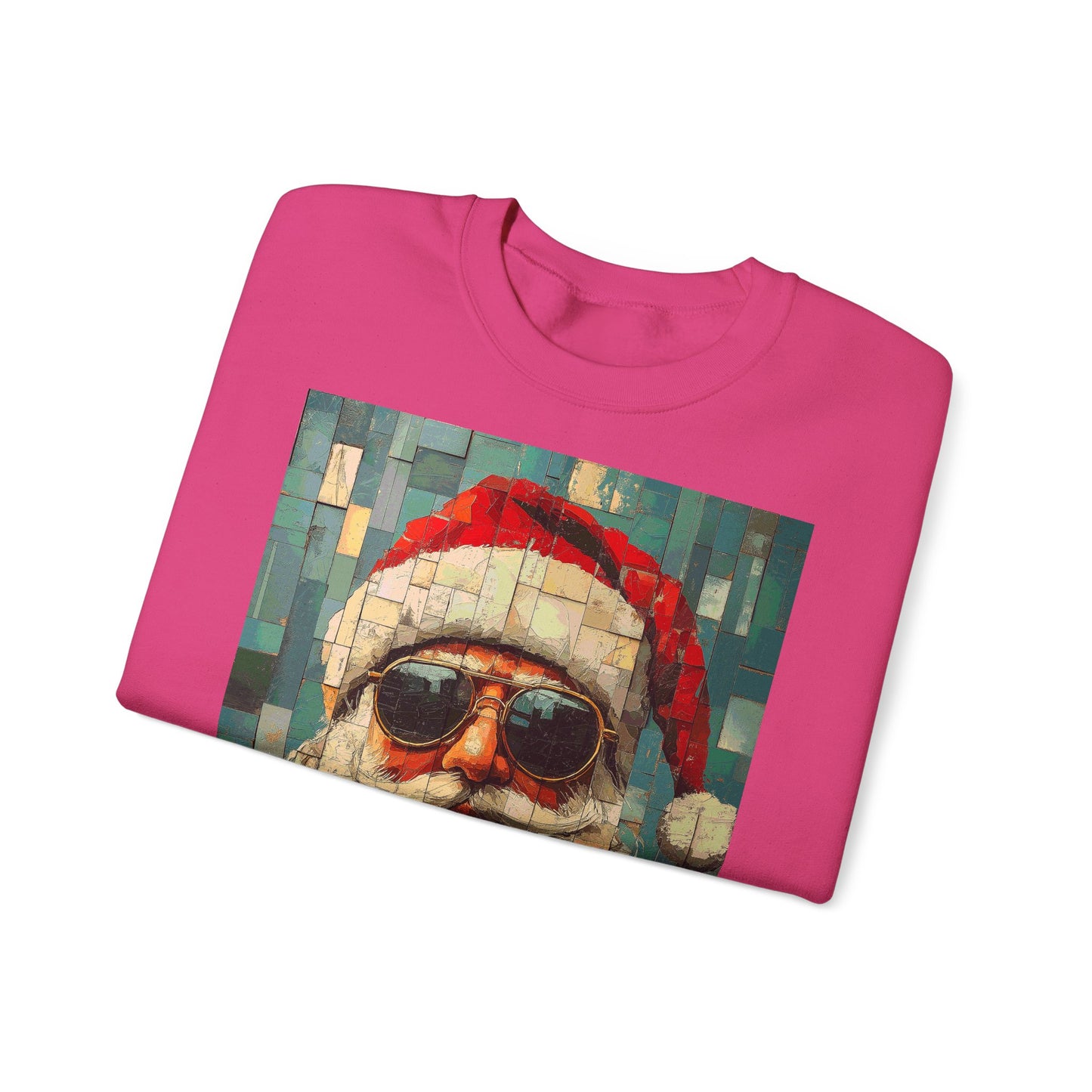 Mosaic Santa Claus Crewneck Sweatshirt