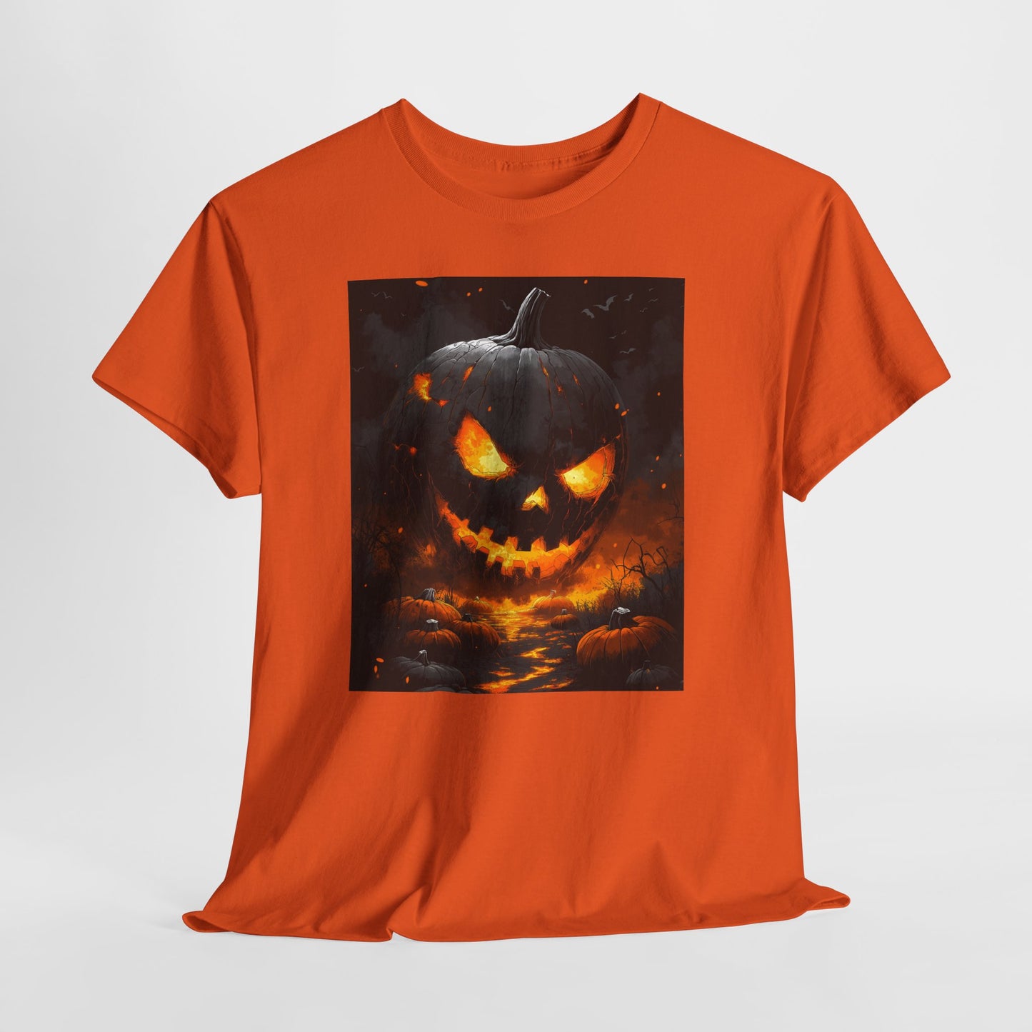 Halloween Pumpkin Tee, Scary Jack-O-Lantern Shirt, Spooky Glow-in-the-Dark T-shirt, Halloween Costume Apparel, Festive Halloween Clothing