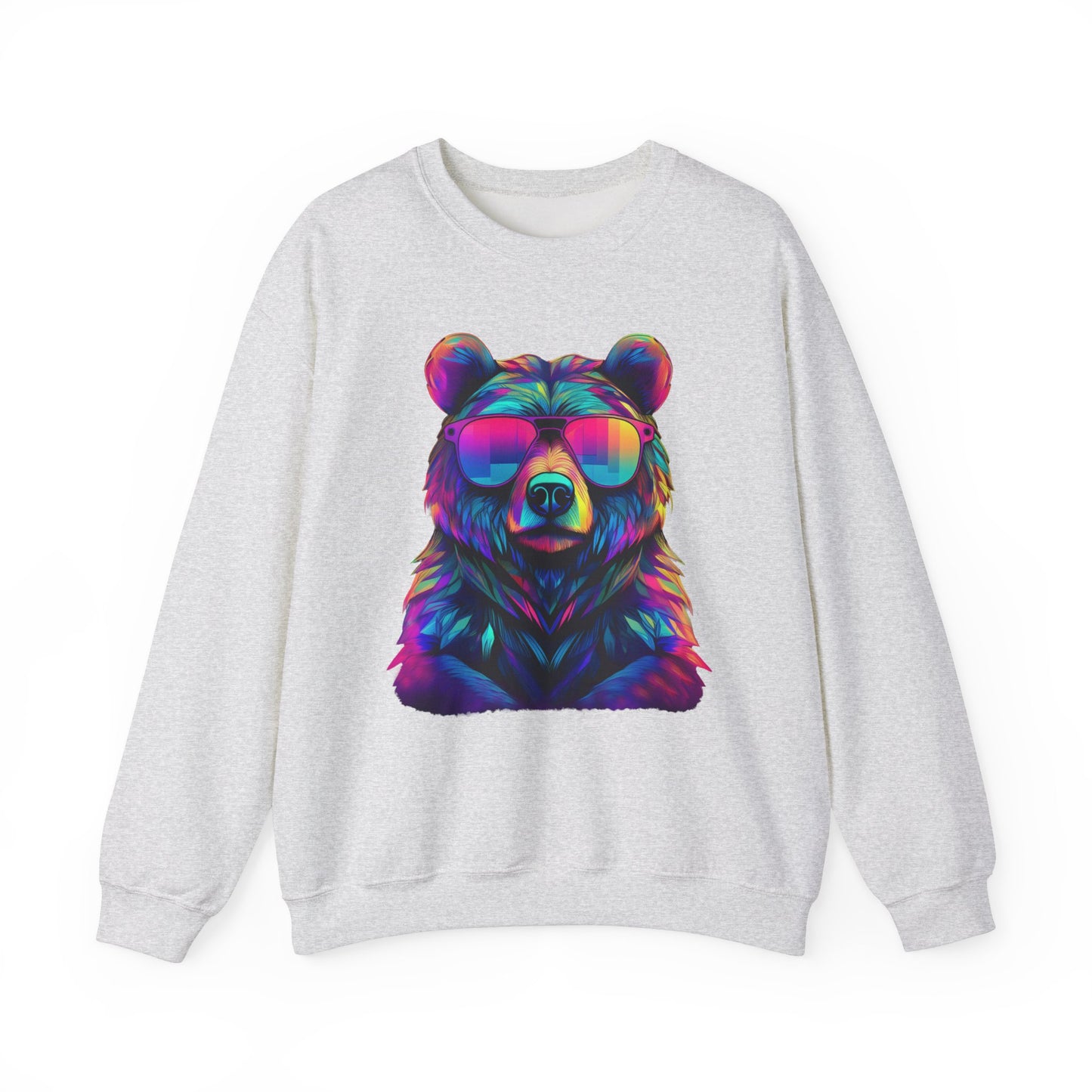 Bär mit Sonnenbrille Sweatshirt / Neon Bären Grafik / Design für Tierliebhaber und Streetwear Fans / Geschenk / Wild / Lustig