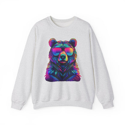 Bär mit Sonnenbrille Sweatshirt / Neon Bären Grafik / Design für Tierliebhaber und Streetwear Fans / Geschenk / Wild / Lustig