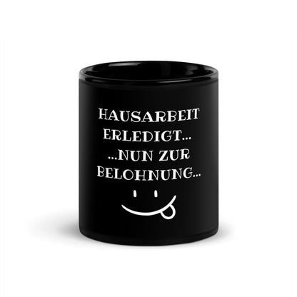 Black glossy mug "Housework done"