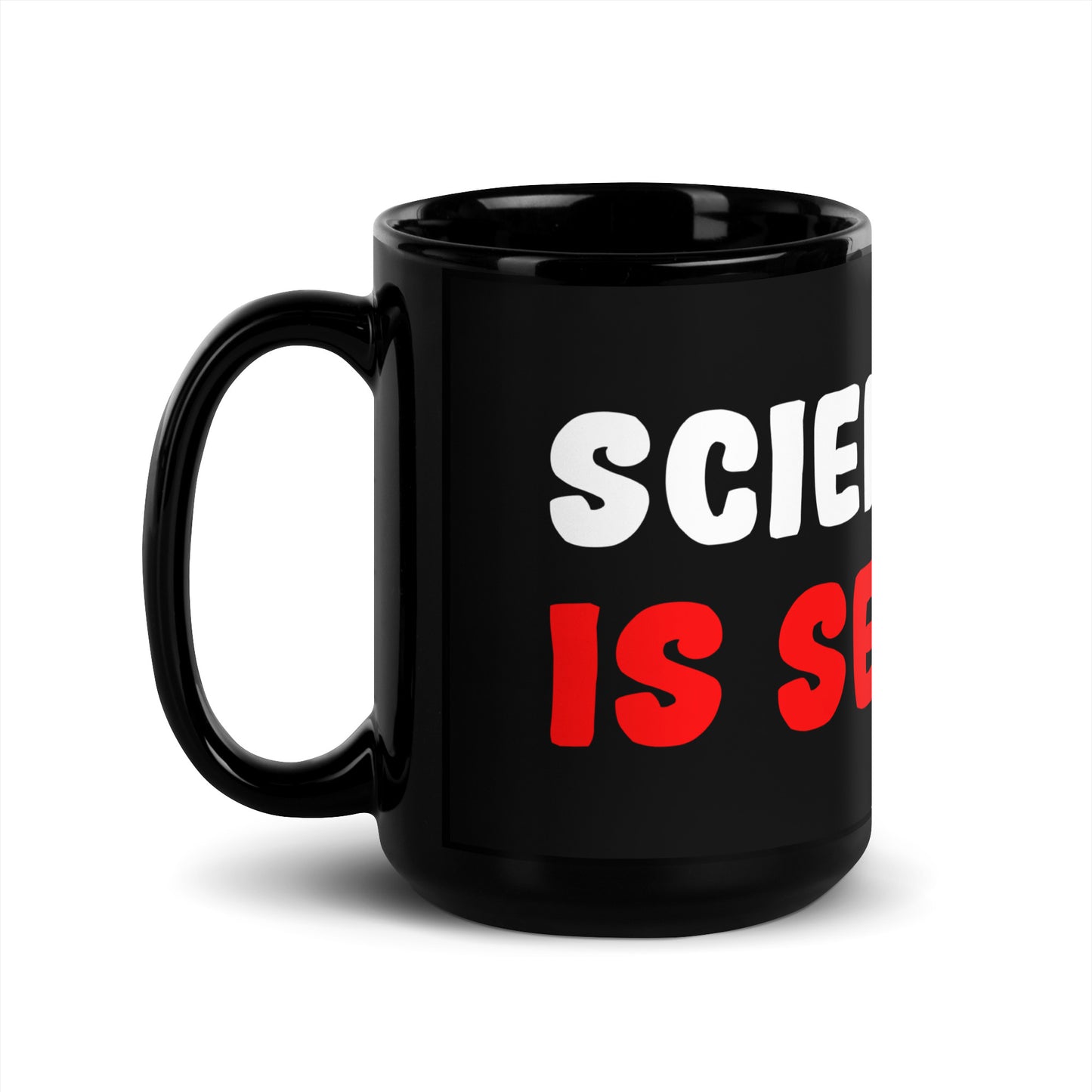Black glossy mug "Science is sexy"