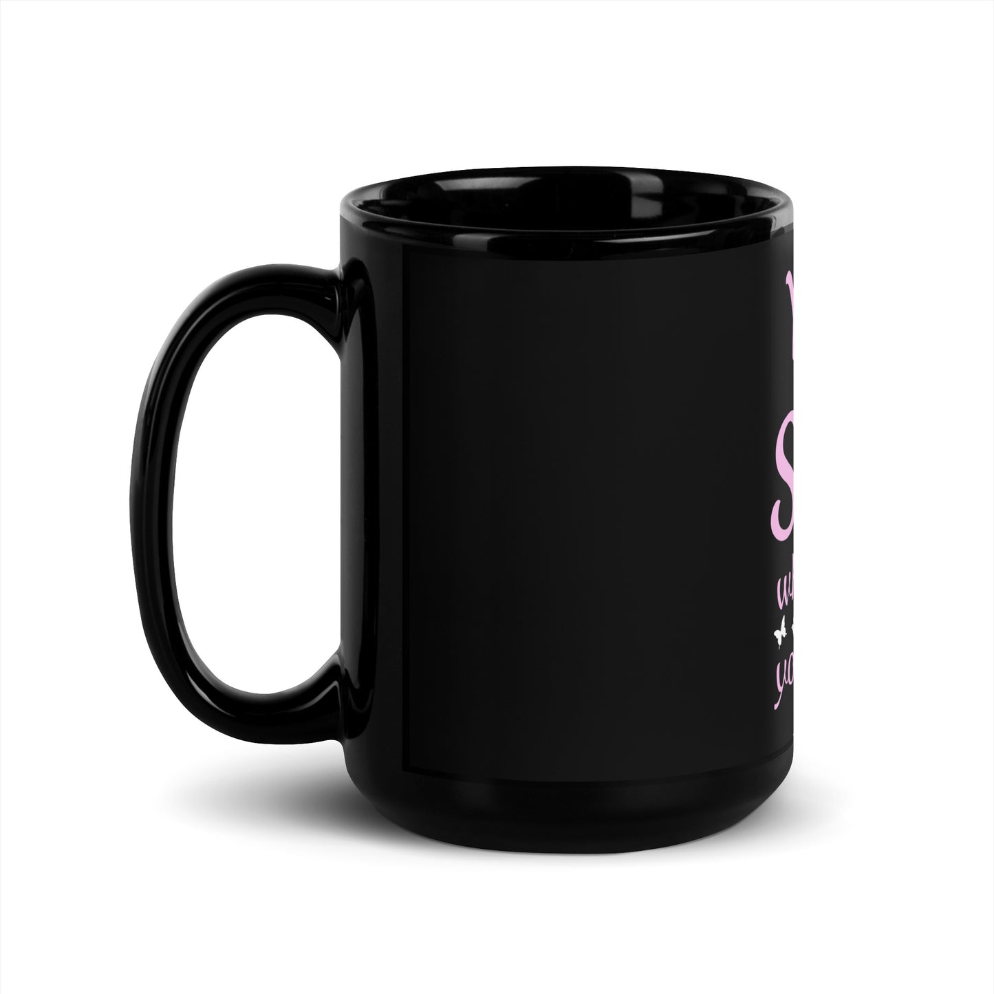 Mug noir brillant "Vous laissez un peu d'éclat partout où vous allez"