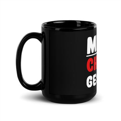 Black glossy mug "Miese Chaya wanted"