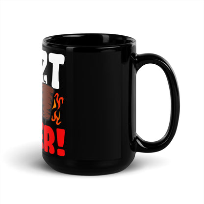 Black glossy mug "Now a kebab"
