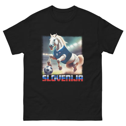 T-shirt unisexe classique alternatif de maillot de football du championnat d'Europe de Slovénie