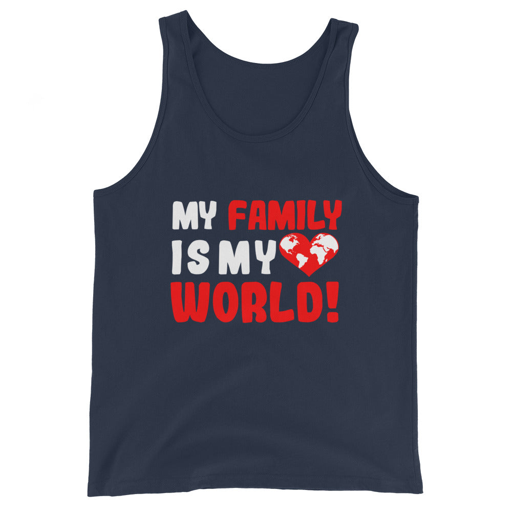 Débardeur unisexe "Ma famille est mon monde"