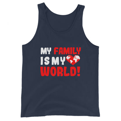 Débardeur unisexe "Ma famille est mon monde"