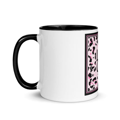 Tasse avec intérieur coloré motif léopard "Léo Chat"