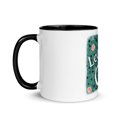Mug with colored inside leopard design "Leo Love Cat"