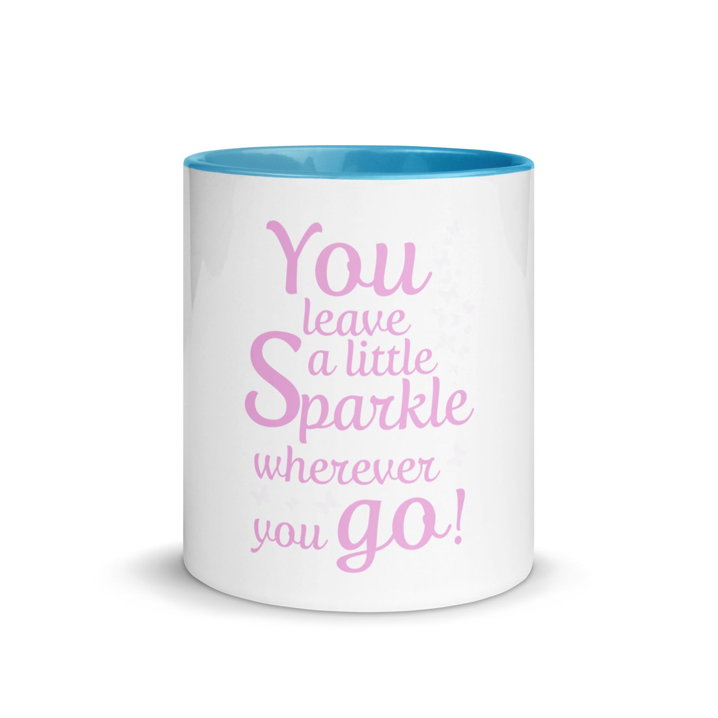 Mug avec intérieur coloré "Tu laisses un peu d'éclat partout où tu vas"