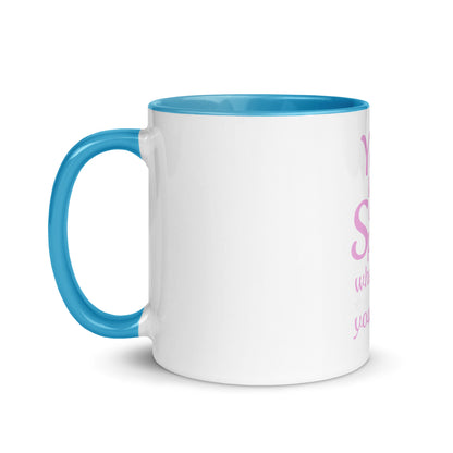 Mug avec intérieur coloré "Tu laisses un peu d'éclat partout où tu vas"