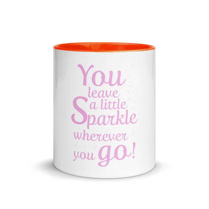 Mug avec intérieur coloré "Tu laisses un peu d'éclat partout où tu vas"