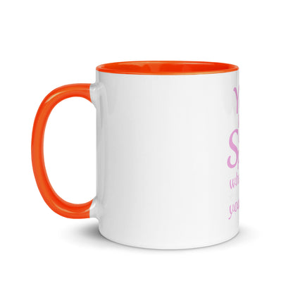 Mug avec intérieur coloré "Tu laisses un peu d'éclat partout où tu vas"