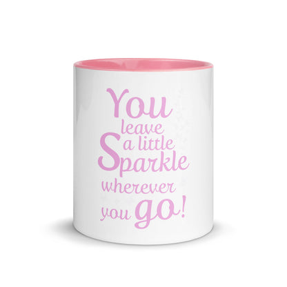 Mug avec intérieur coloré "Tu laisses un peu d'éclat partout où tu vas"