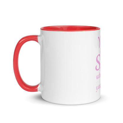Mug avec intérieur coloré "Tu laisses un peu d'éclat partout où tu vas"