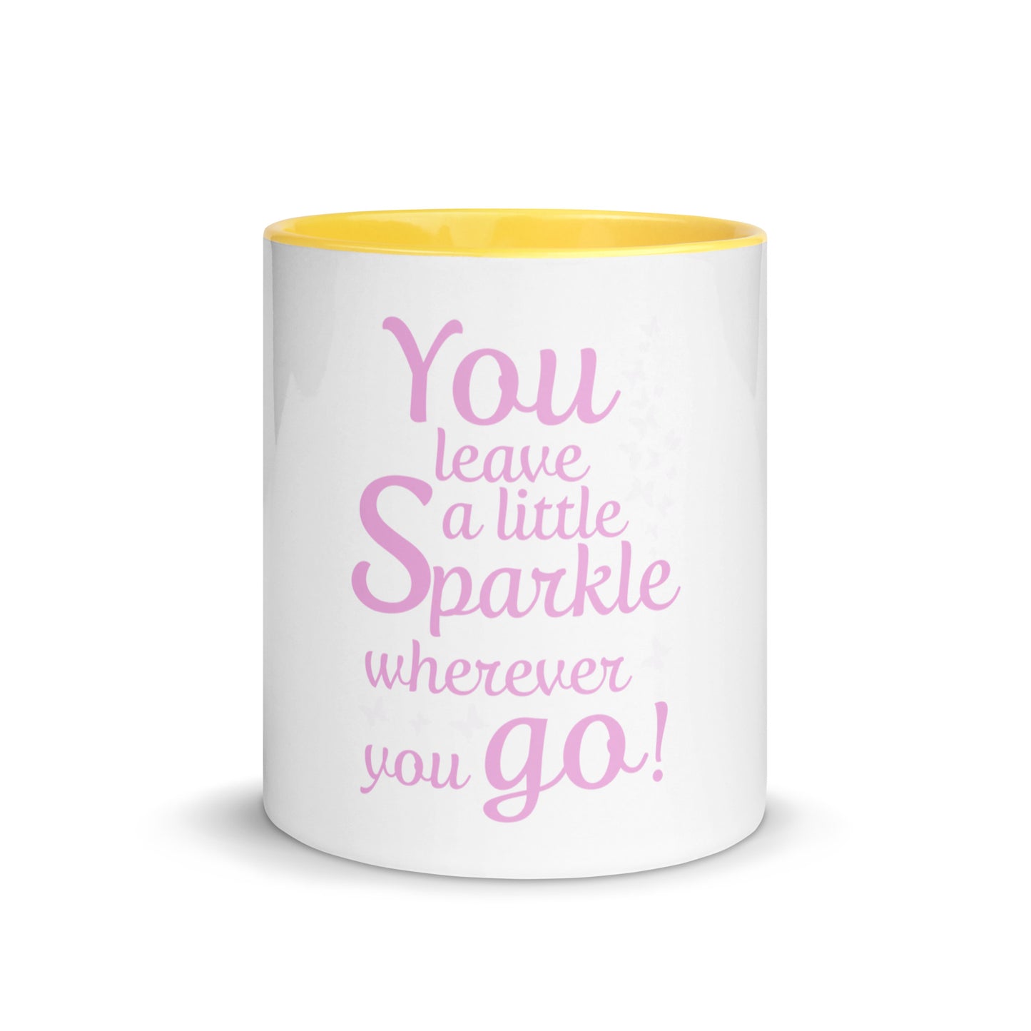 Mug avec intérieur coloré "Tu laisses un peu d'éclat partout où tu vas"